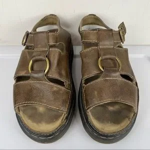 Vintage Doc Martens Mens Sz 11 Fisherman Chunky Platform Sandals England Brown dr martens fisherman sandals products for sale | eBay main image 3
